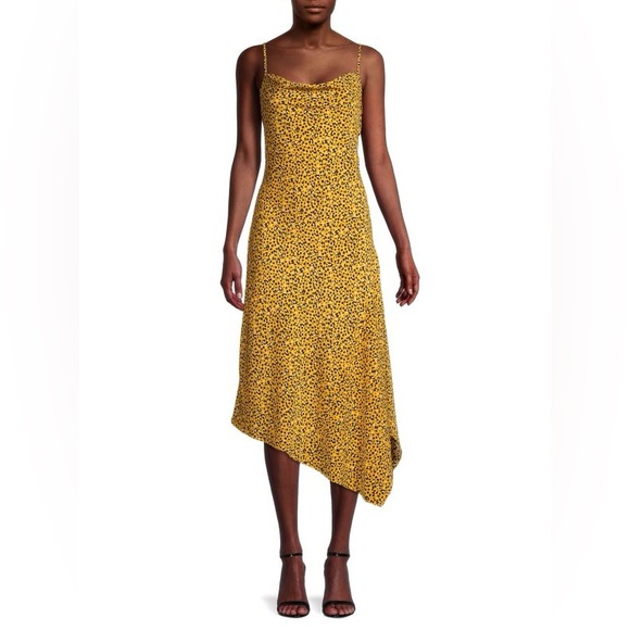 Karl Lagerfeld Mustard Asymmetrical Dress - Picture 1 of 6